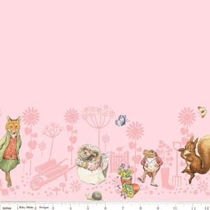 PETER RABBIT™ & FRIENDS BORDER PRINT PINK