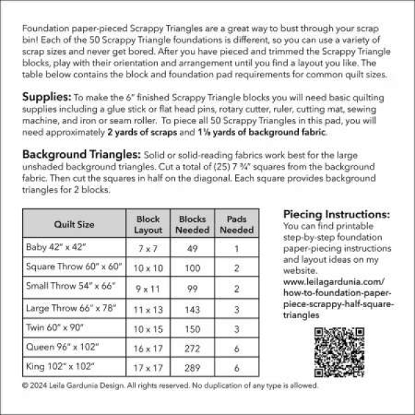 Scrappy Triangle Foundation Paper-Piecing Pad - Bilde 2