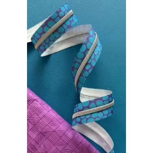 Blue Pebble Zipper Tape With Nickel Teeth