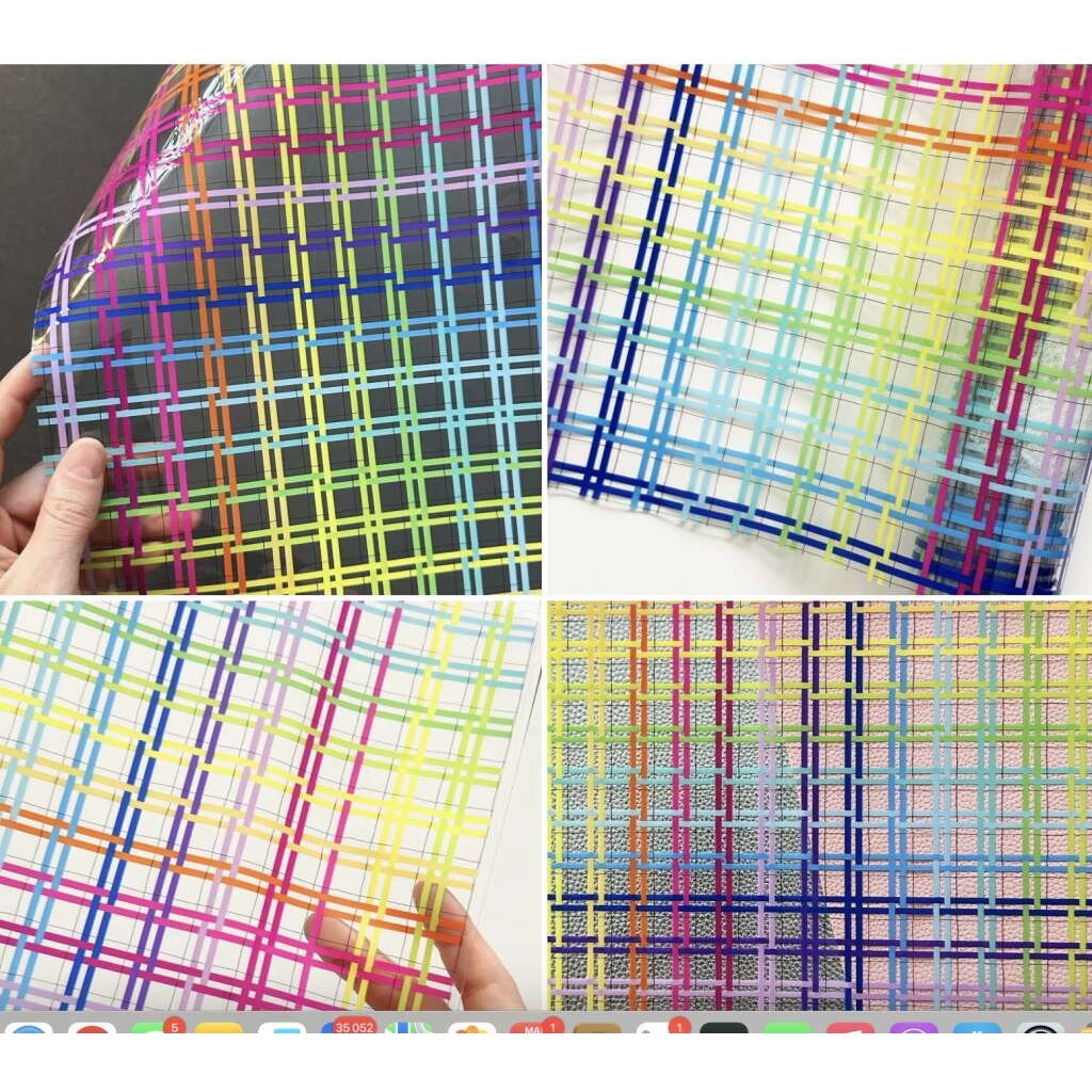 Rainbow Plaid Clear Tpu Vinyl