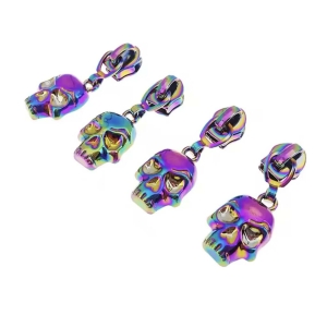 Iridescent Skull Zipper Pulls