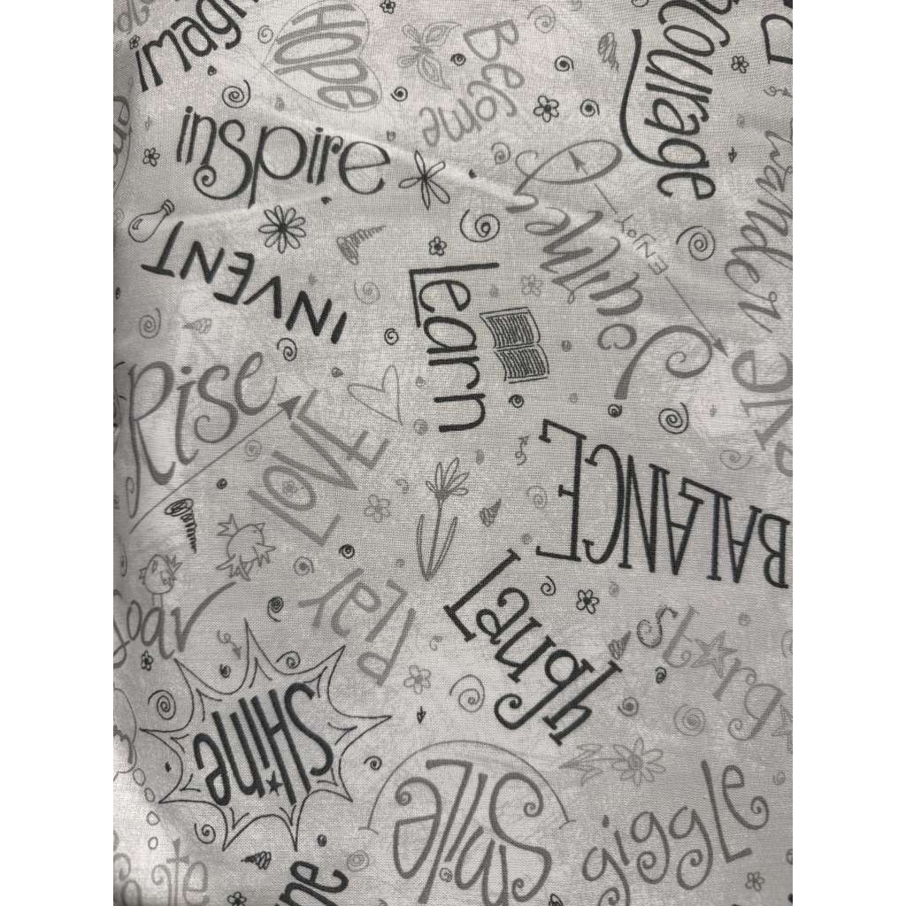 Bakstykke grå med tekst