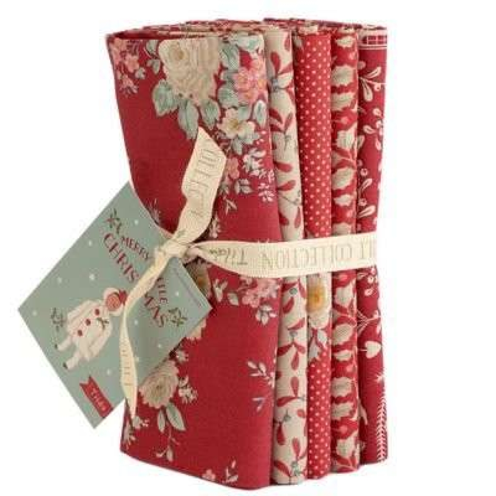 Tilda Merry Little Christmas FQ 5 PCS red