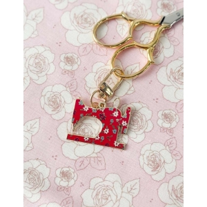 Red Sewing Machine Enamel Charm