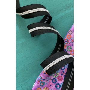 Black Zipper Tape with Nickel teeth