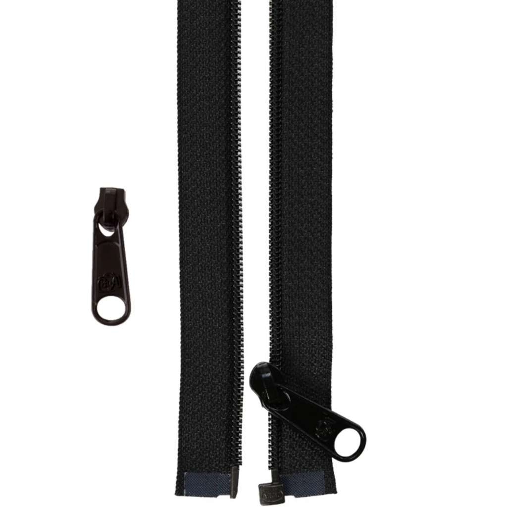 50in Separating Zipper and Extra Slide Black