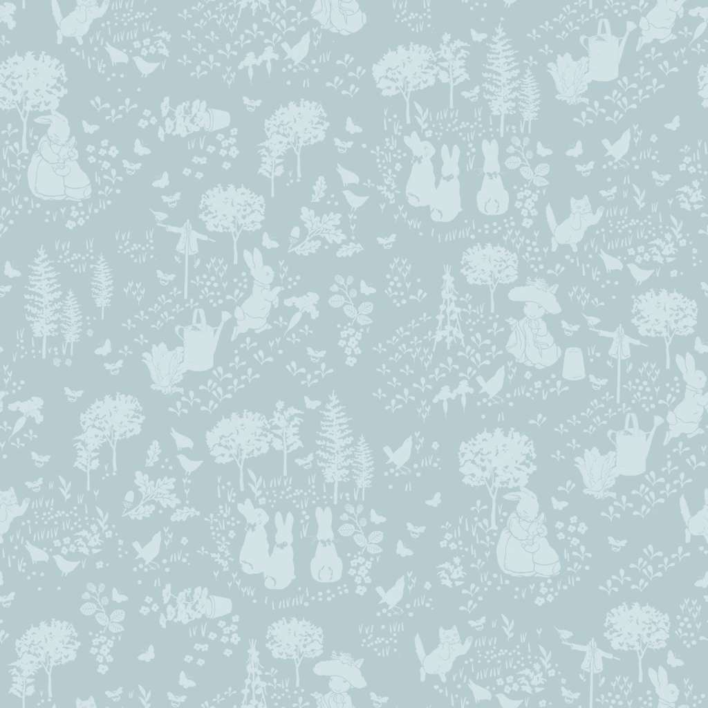 Peter Rabbit & Benjamin Bunny Tonal Garden Blue