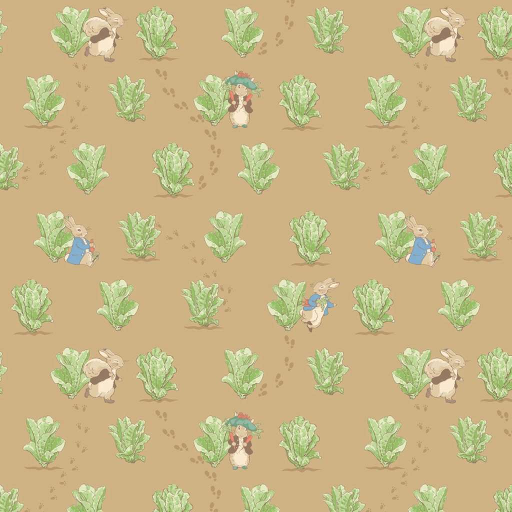 Peter Rabbit & Benjamin Bunny Lettuce Patch Tan