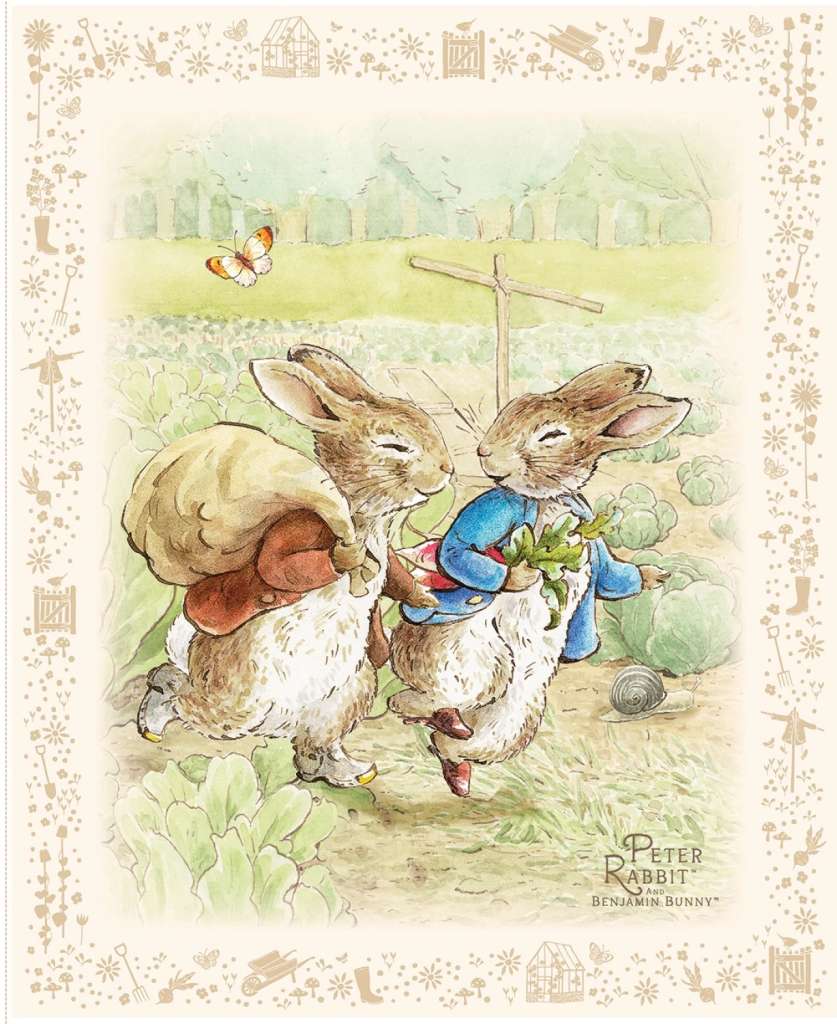 Peter Rabbit & Benjamin Bunny 35 1/2in x 43 1/2in Panel