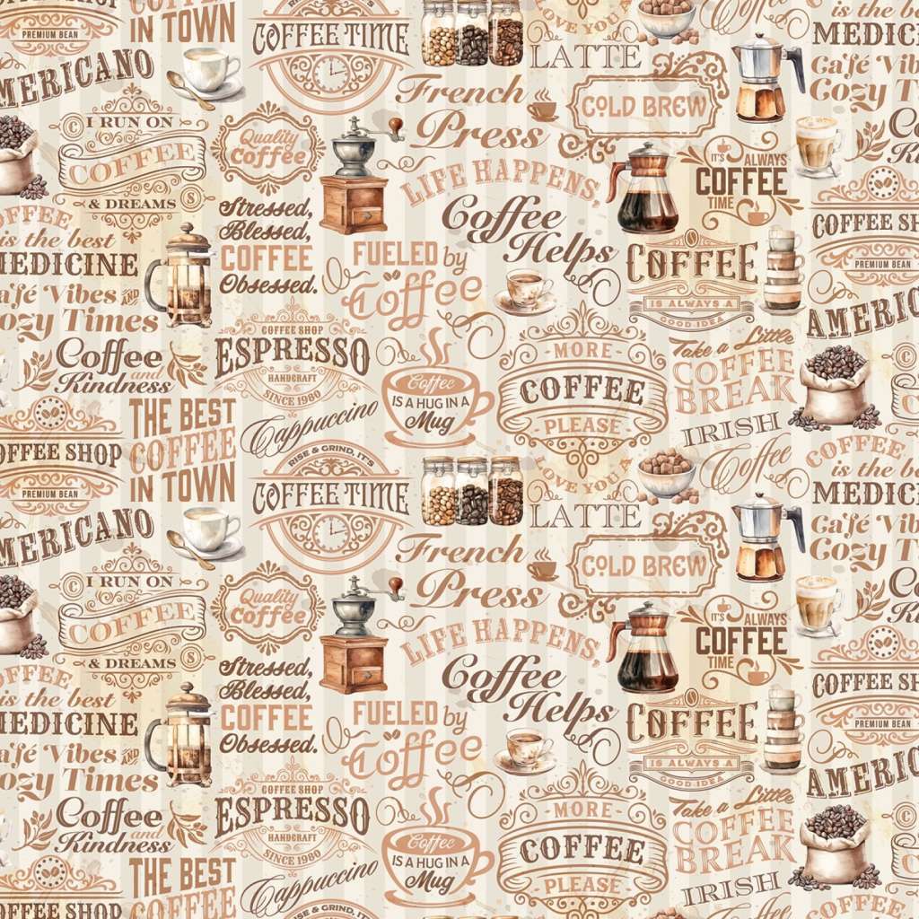 Coffee Time Text Cream